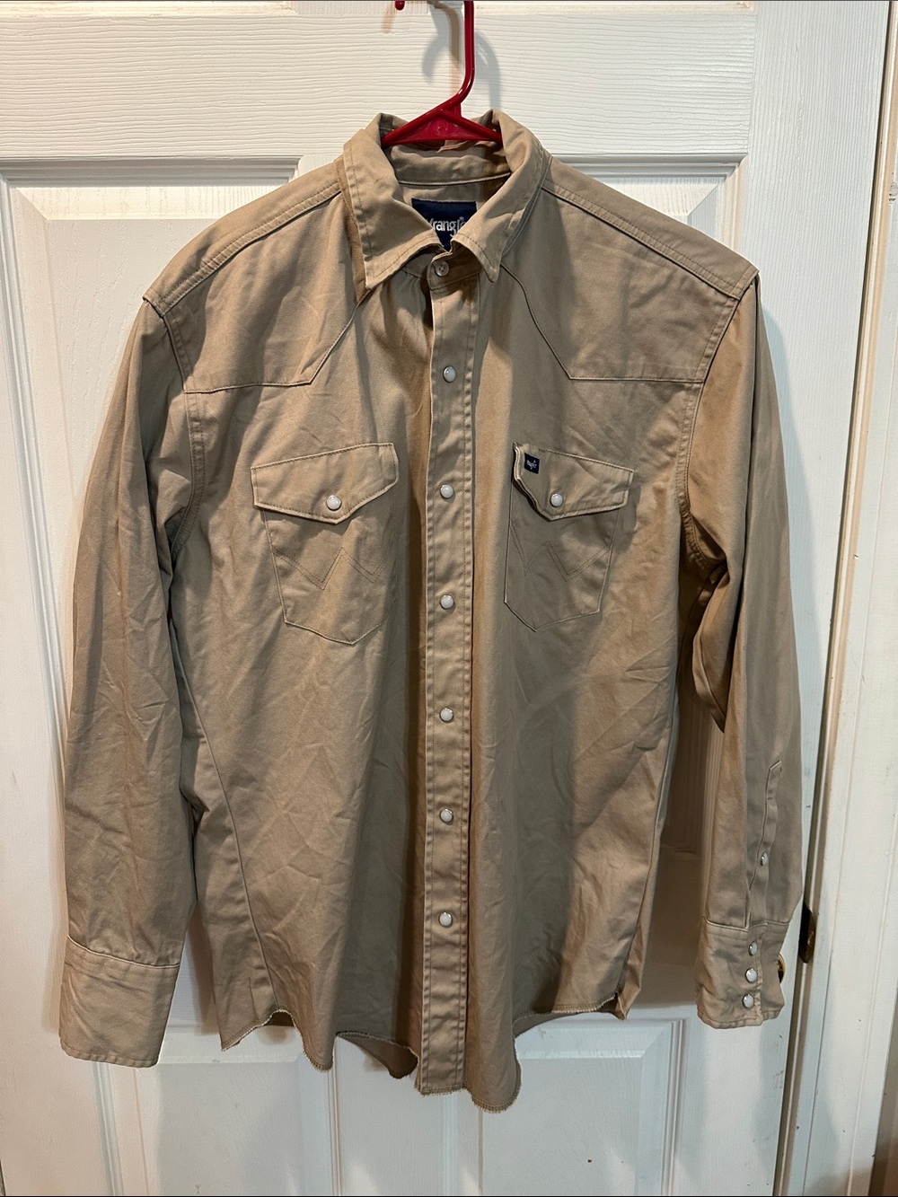 Wrangler Men’s Tan Western Snap-Front Shirt